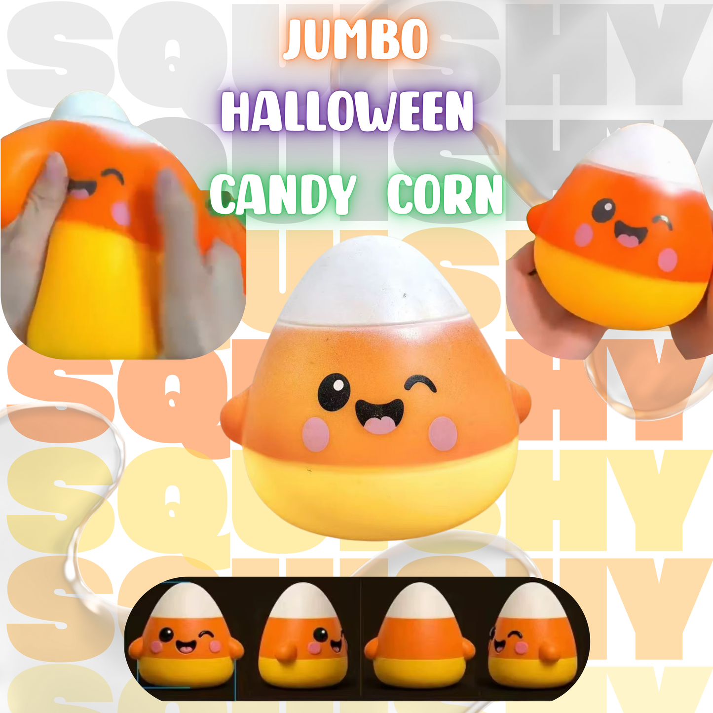 Squishy Toy - Halloween Jumbo Candy Corn - PREORDER