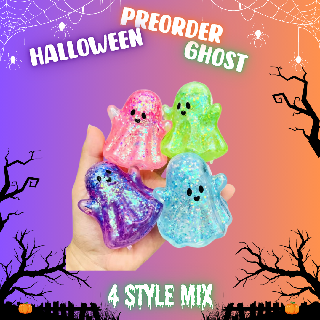 Squishy Toy - Halloween Glitter Ghost - PREORDER