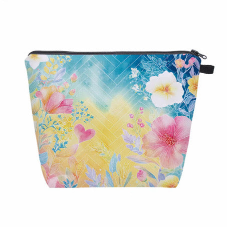 Pouch XL - Floral Herringbone