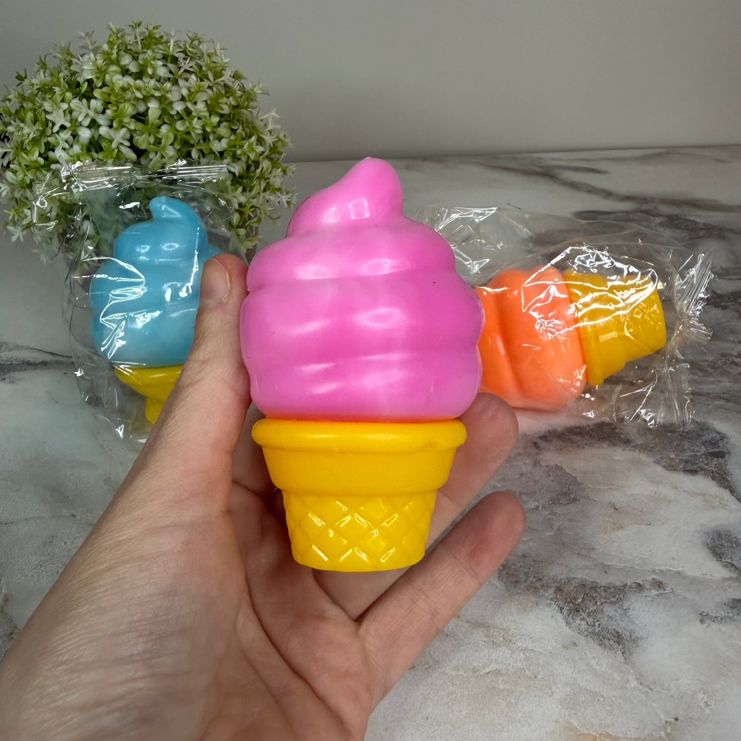 Squishy Toy - Ice Cream Cone, Pink