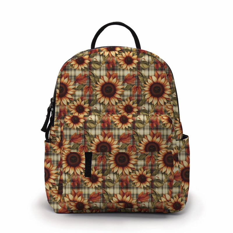 Mini Backpack - Halloween Fall - Sunflower Plaid - PREORDER