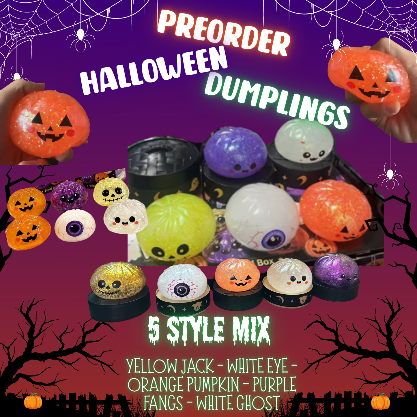 Squishy Toy - Halloween Dumpling, 5 Style - PREORDER ends 7/12