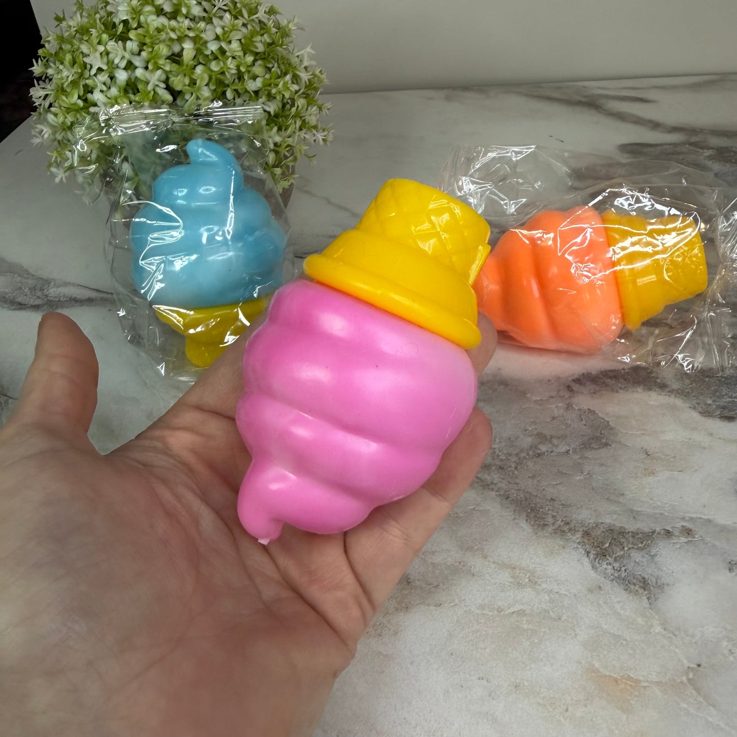 Squishy Toy - Ice Cream Cone, Pink