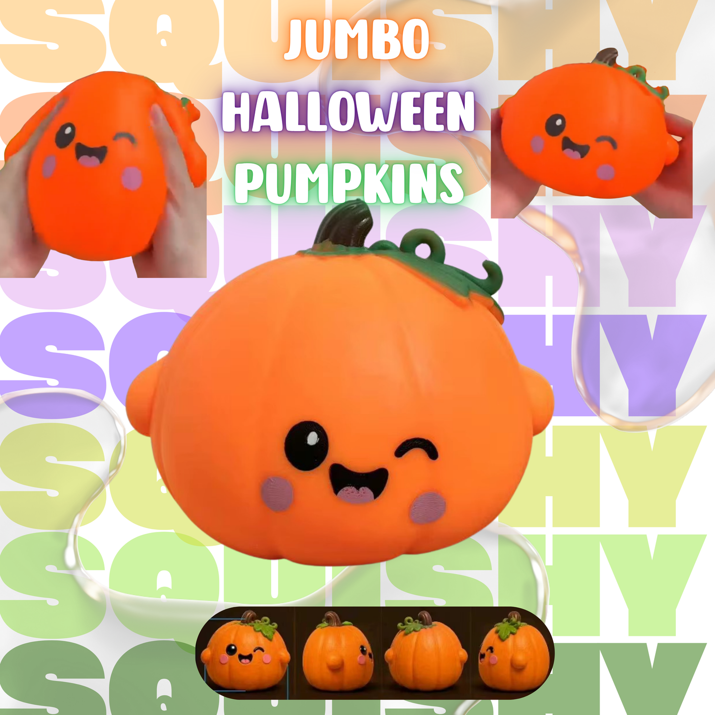 Squishy Toy - Halloween Jumbo Pumpkin - PREORDER