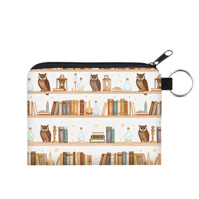 Mini Pouch - Book Owl Bookshelf