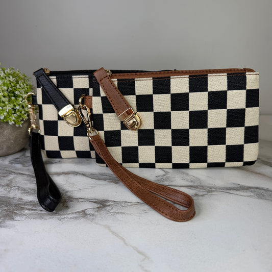 Wallet Clutch - Checker Canvas
