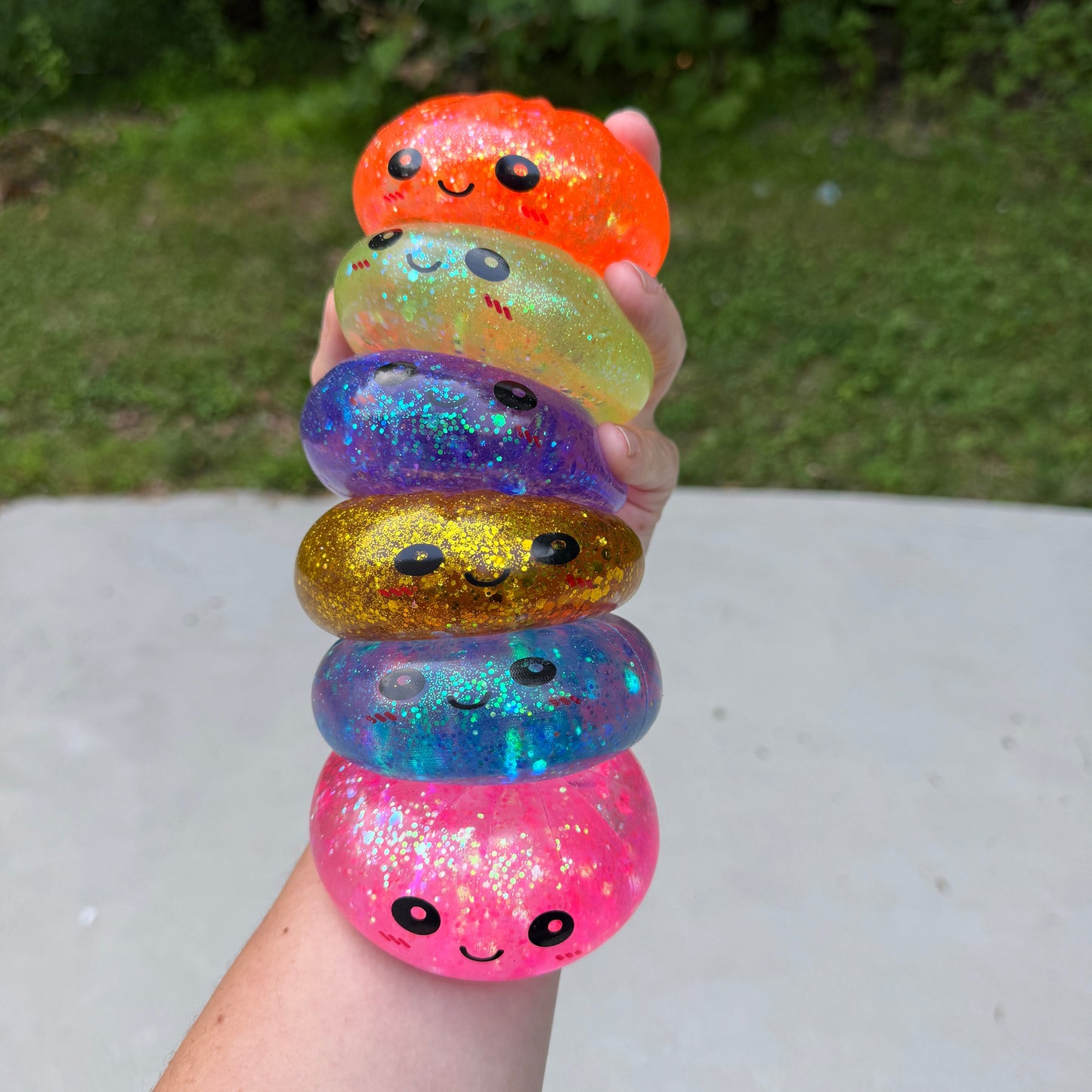 Squishy Toy - Viral Dumpling, Slow Rise Glitter - Green