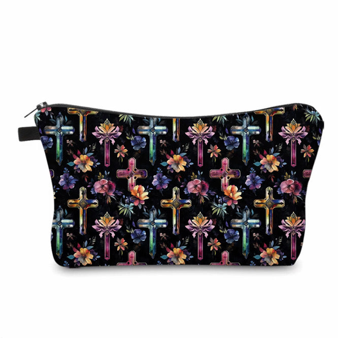 Pouch - Religious Stained Glass Watercolor Cross