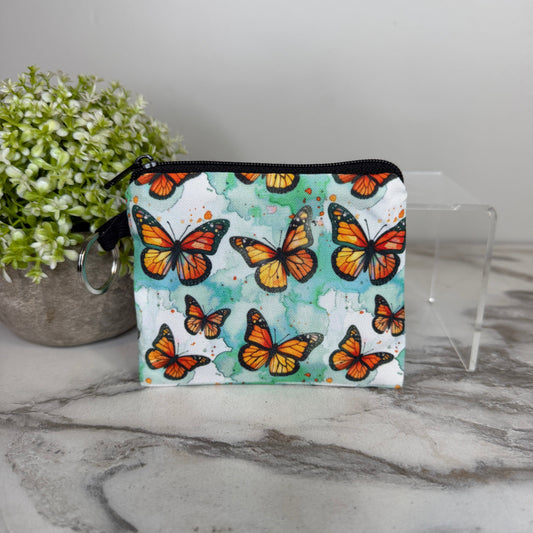 Mini Pouch - Butterfly Orange Teal