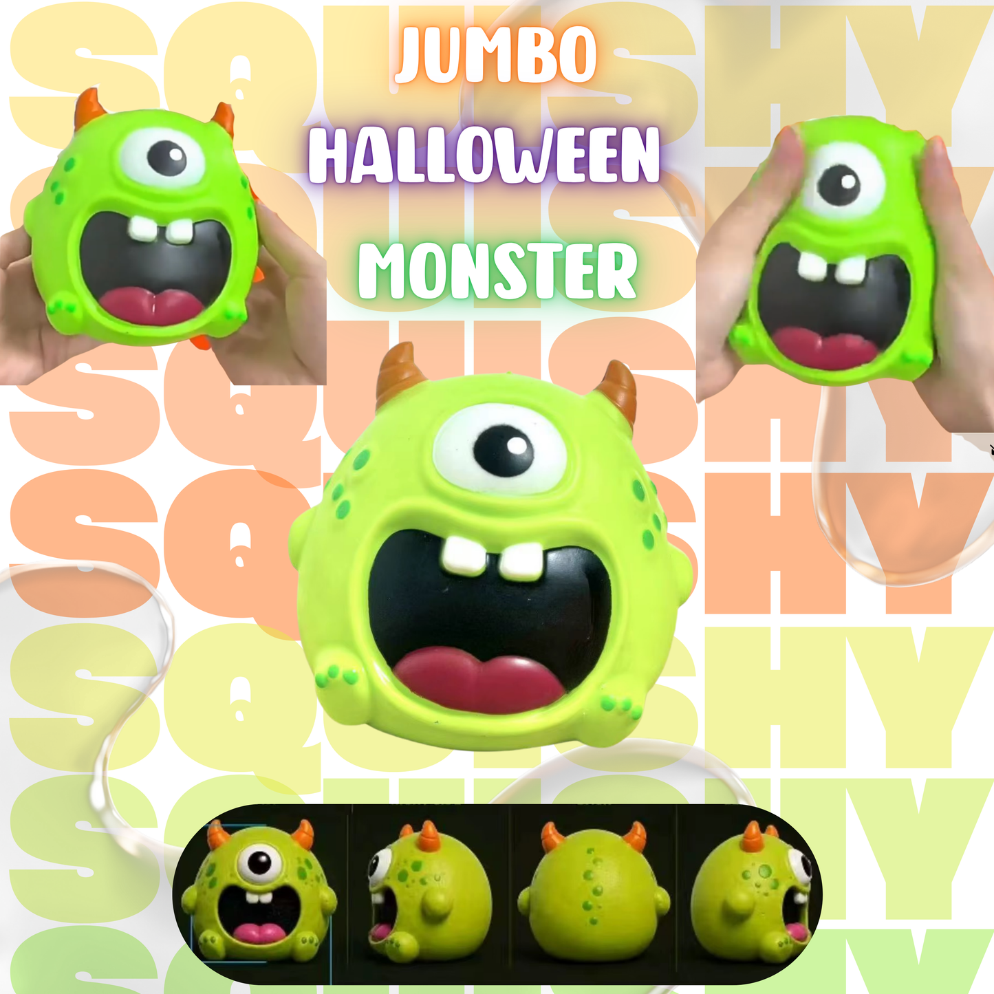 Squishy Toy - Halloween Jumbo Monster - PREORDER