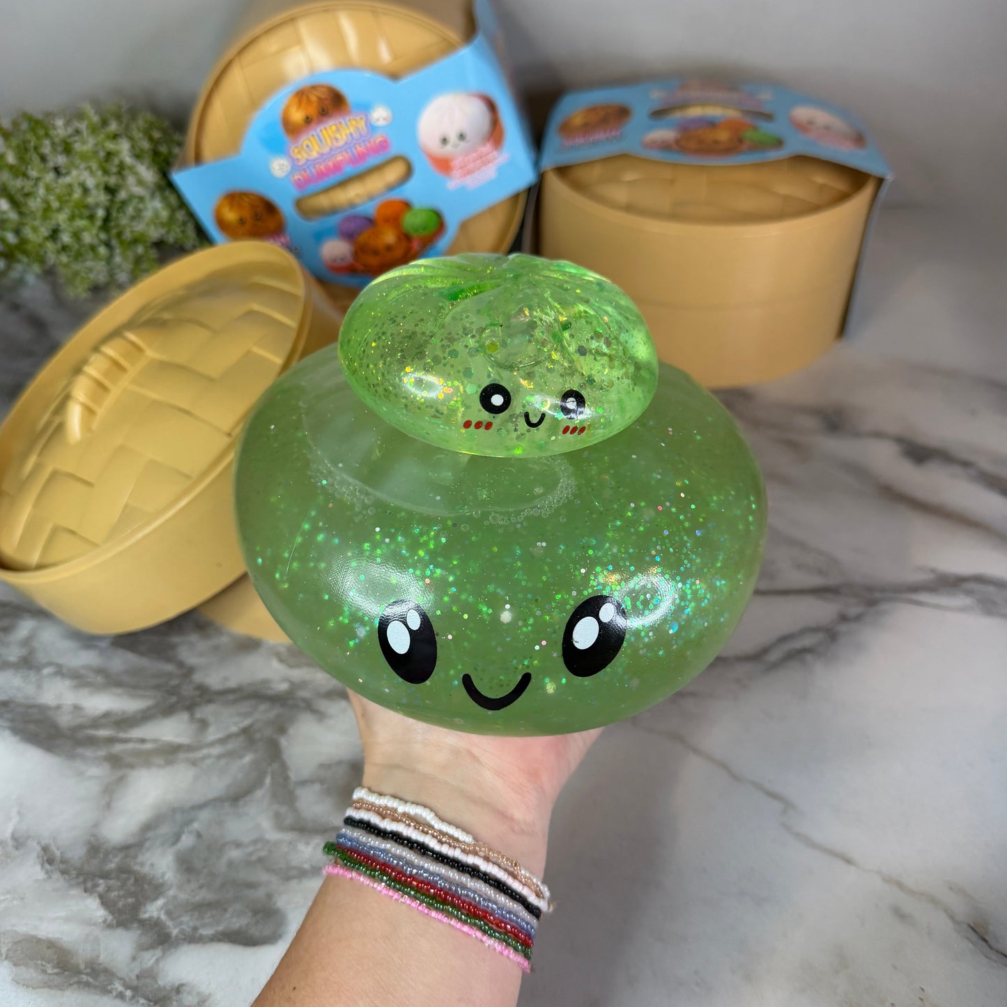 Squishy Toy - XL Jumbo Dumpling, Quick Squeeze Glitter
