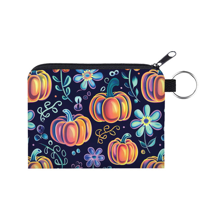 Mini Pouch - Halloween Fall - Glowing Pumpkins