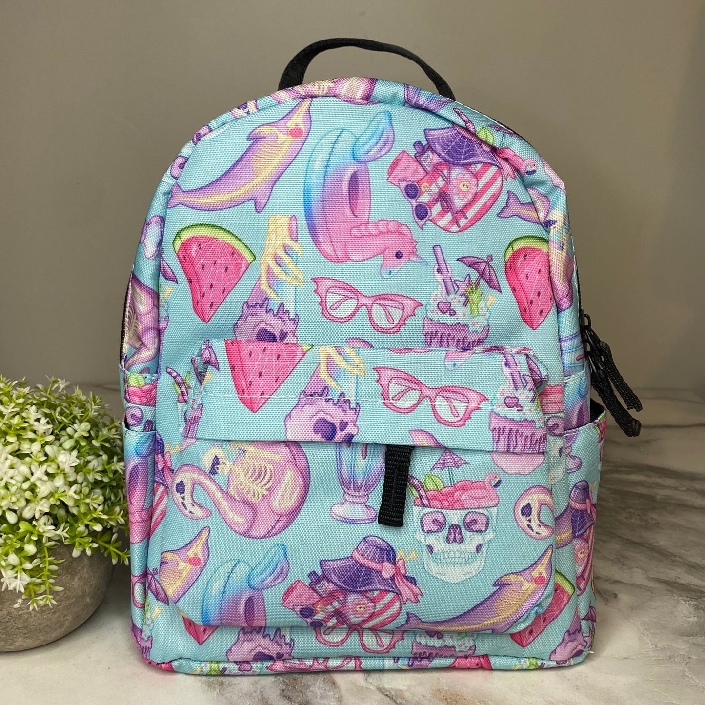 Mini Backpack - Halloween Fall - Skeleton Summer