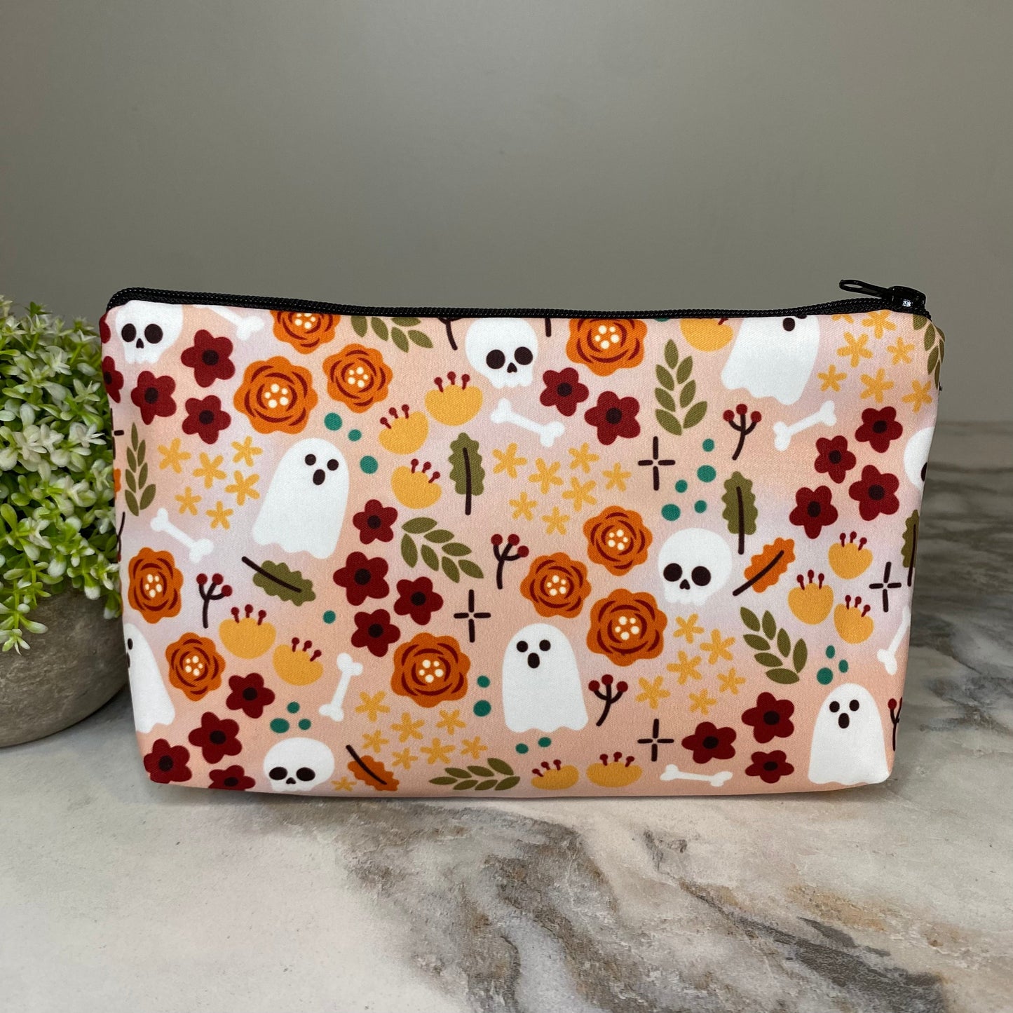 Pouch - Halloween Fall, Floral Ghost