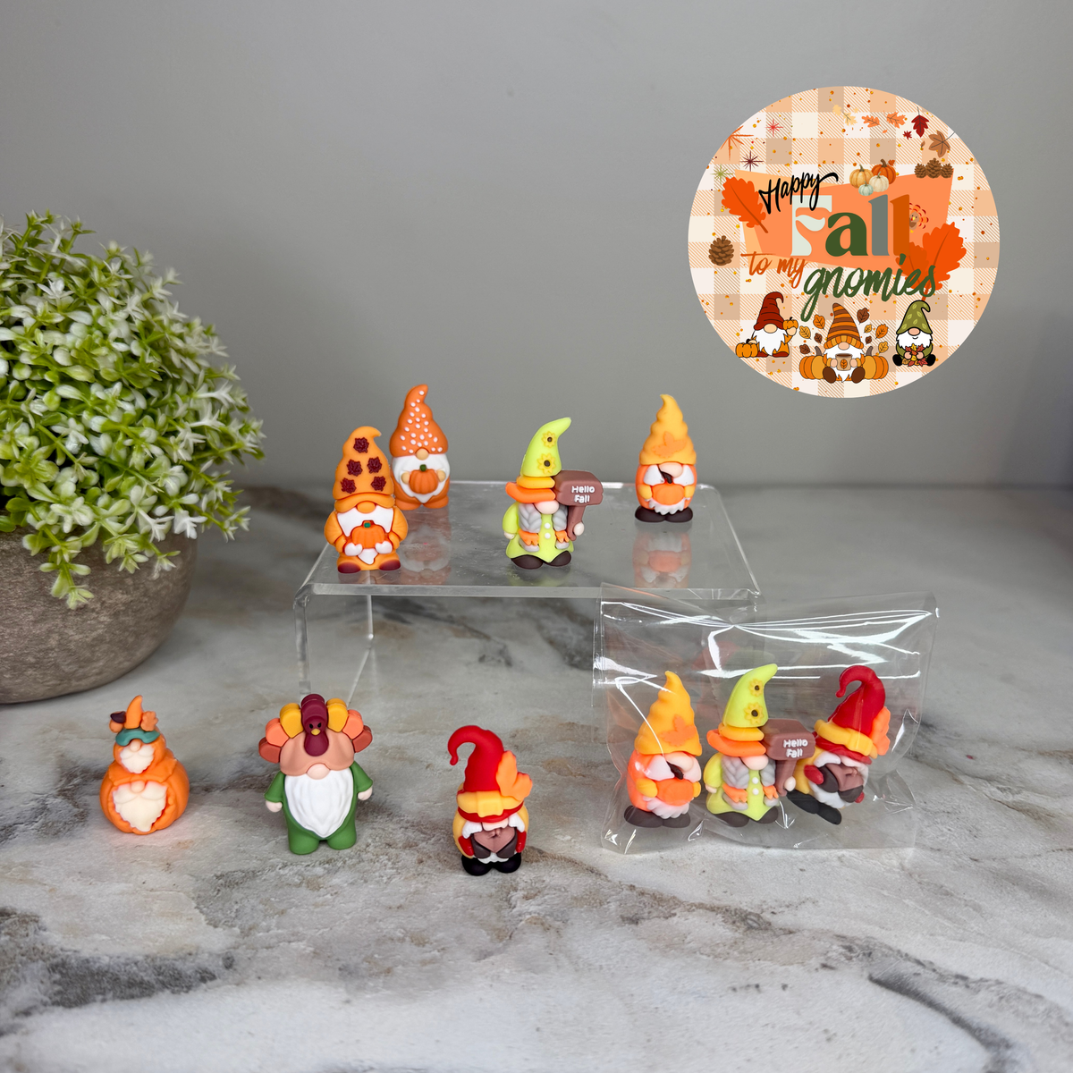 Gnome Figurines  - Fall & Thanksgiving Assortment (3 pack)