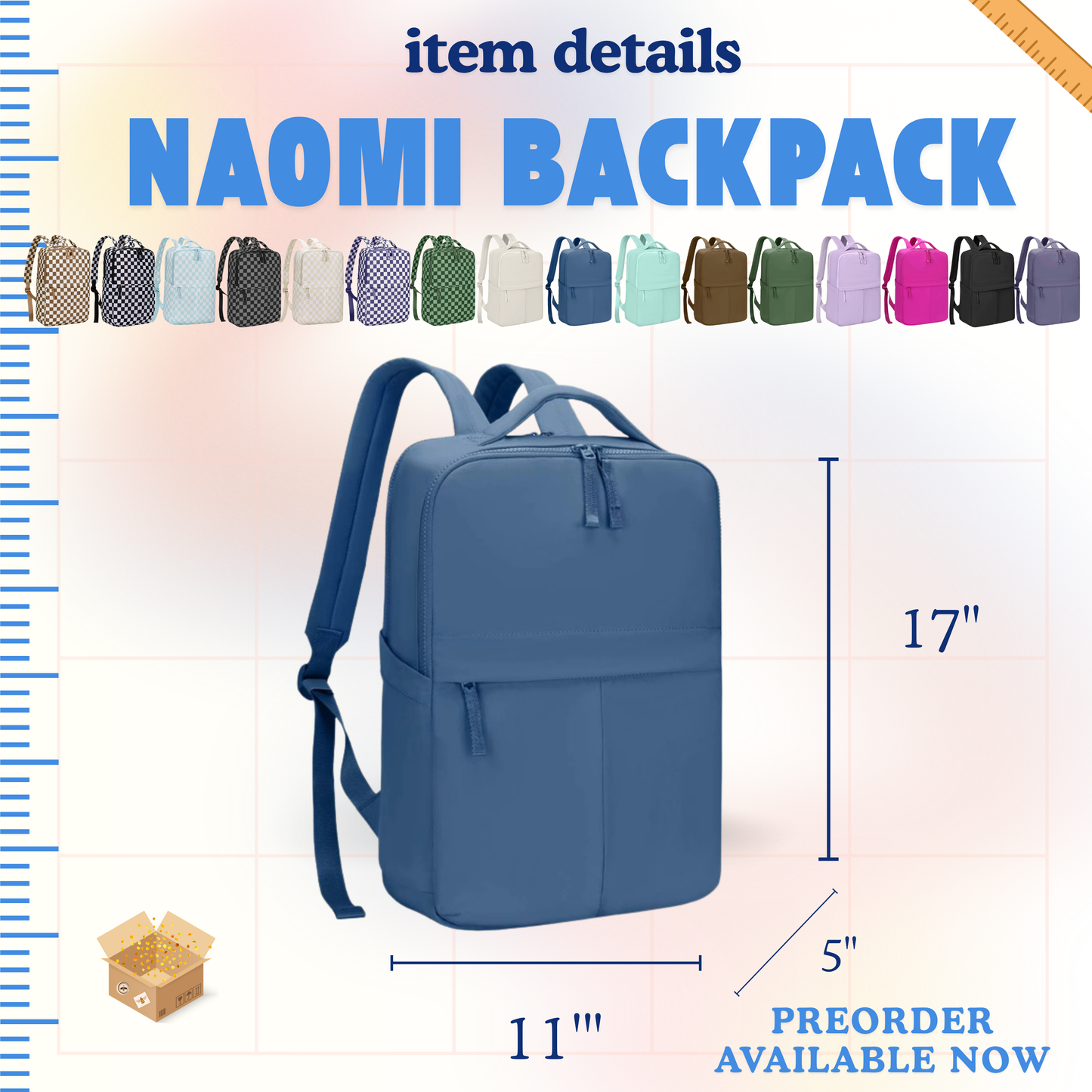 The Naomi Backpack - Solids - PREORDER ends 8/26